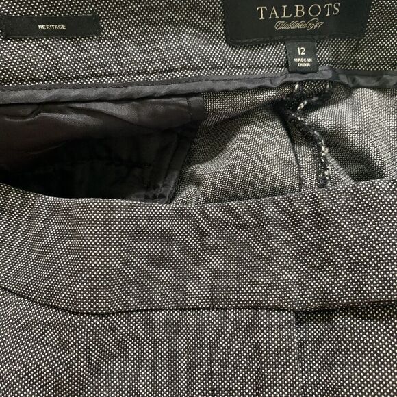 Talbots Heritage Pants Women 12 Chino Casual Business Cropped Corpcore Polka Dot - Picture 3 of 9